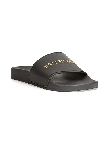 Balenciaga Men's Pool Slide Sandal - Black Gold | Thumbnail 1