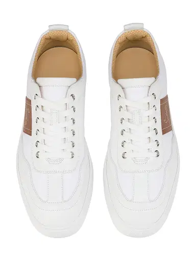Christian Louboutin Men's Retero Leather Low Top Sneakers - Cuoio - Size 8 | Thumbnail 4 Christian Louboutin Men's Retero Leather Low Top Sneakers - Cuoio - Size 8 | Thumbnail 4