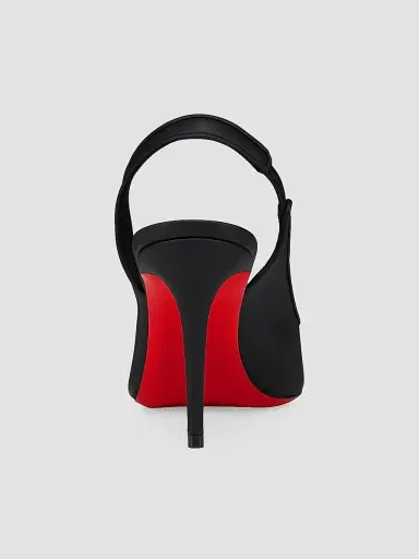 Christian Louboutin Women's Sporty Kate 85MM Leather Slingback Pumps - Black - Size 6.5 | Thumbnail 3
