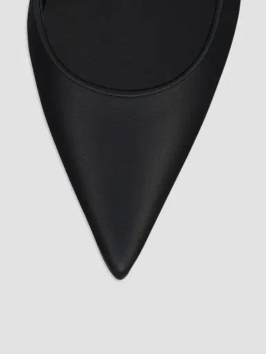 Christian Louboutin Women's Sporty Kate 85MM Leather Slingback Pumps - Black - Size 6.5 | Thumbnail 4