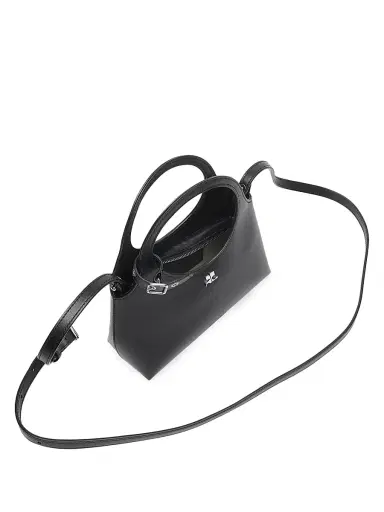 Courrèges Women's Mini Holy Day Leather Top Handle Bag - Black | Thumbnail 3