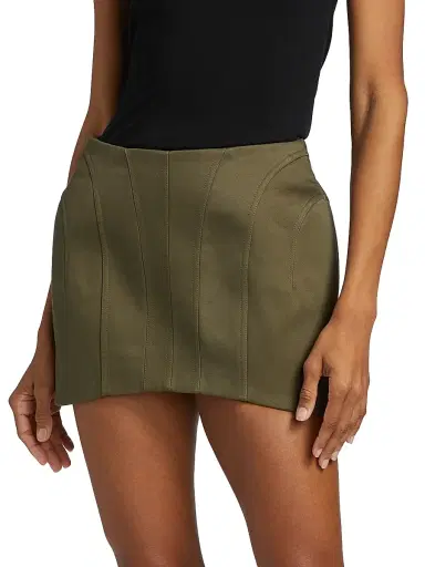 Mugler Women's Jupe Structured Miniskirt - Khaki | Thumbnail 3 Mugler Women's Jupe Structured Miniskirt - Khaki | Thumbnail 3