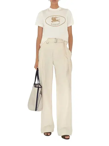 Burberry Women's Knight Stamp Cotton T-Shirt - Chalk | Thumbnail 2