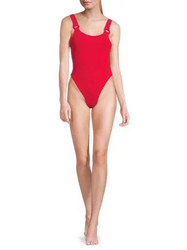 Hunza G Women's Domino Circle-Insert One-Piece Swimsuit | Thumbnail 2 Hunza G Women's Domino Circle-Insert One-Piece Swimsuit | Thumbnail 2