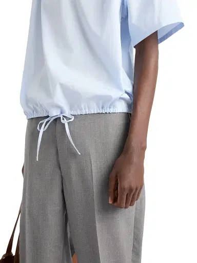 Prada Men's Short-Sleeved Cotton Shirt - Blue | Thumbnail 5 Prada Men's Short-Sleeved Cotton Shirt - Blue | Thumbnail 5