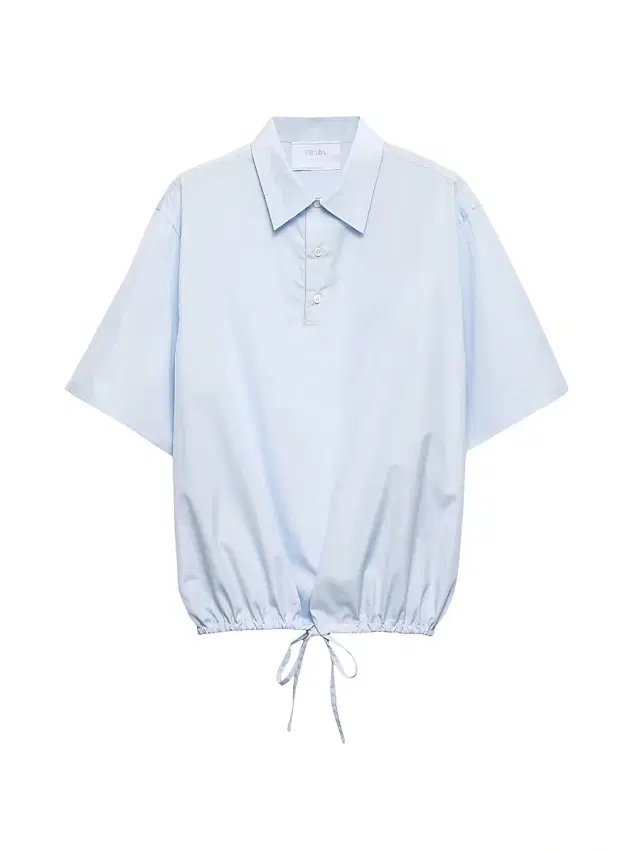 Men's Short-Sleeved Cotton Shirt - Blue