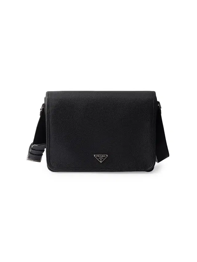 Men's Leather Shoulder Bag - Black