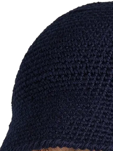 Prada Men's Crochet Bucket Hat - Blue | Thumbnail 4