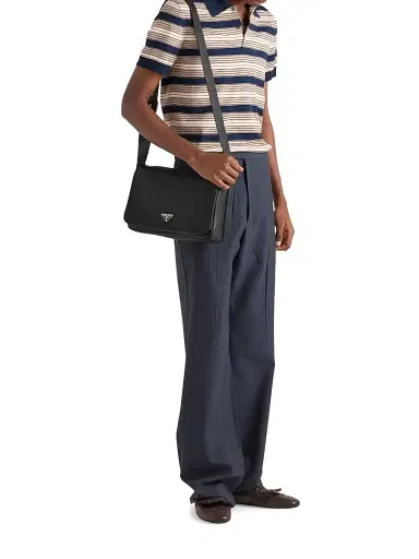 Prada Men's Leather Shoulder Bag - Black | Thumbnail 7