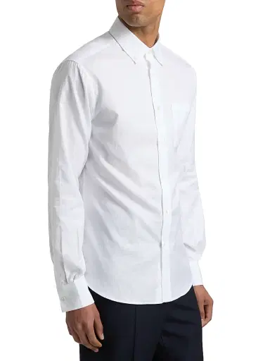 Ferragamo Men's Monogram Cotton Button-Down Oxford Shirt - White - Size 15.75 | Thumbnail 4 Ferragamo Men's Monogram Cotton Button-Down Oxford Shirt - White - Size 15.75 | Thumbnail 4