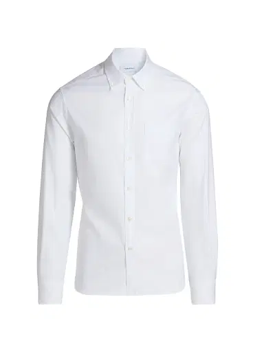 Ferragamo Men's Monogram Cotton Button-Down Oxford Shirt - White - Size 15.75 | Thumbnail 1 Ferragamo Men's Monogram Cotton Button-Down Oxford Shirt - White - Size 15.75 | Thumbnail 1