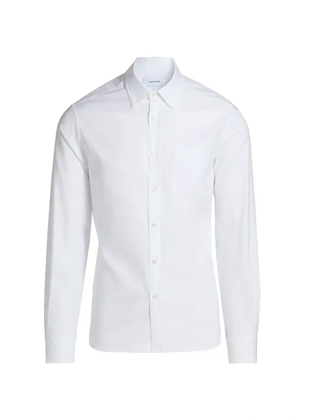 FERRAGAMO Men's Monogram Cotton Button-Down Oxford Shirt - White