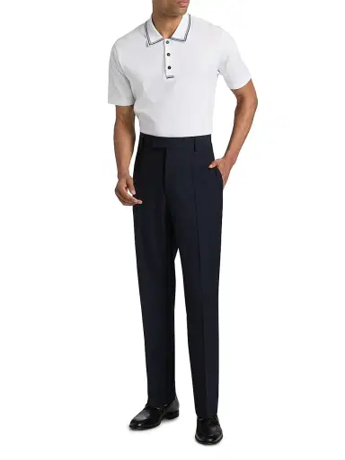 Ferragamo Men's Piqué Jersey Knit Polo Shirt - White - Size XL | Thumbnail 2 Ferragamo Men's Piqué Jersey Knit Polo Shirt - White - Size XL | Thumbnail 2