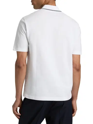 Ferragamo Men's Piqué Jersey Knit Polo Shirt - White - Size XL | Thumbnail 5 Ferragamo Men's Piqué Jersey Knit Polo Shirt - White - Size XL | Thumbnail 5