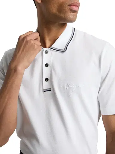Ferragamo Men's Piqué Jersey Knit Polo Shirt | Thumbnail 6 Ferragamo Men's Piqué Jersey Knit Polo Shirt | Thumbnail 6