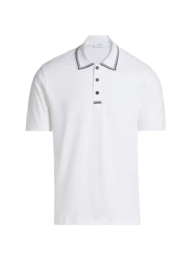 Men's Piqué Jersey Knit Polo Shirt - White