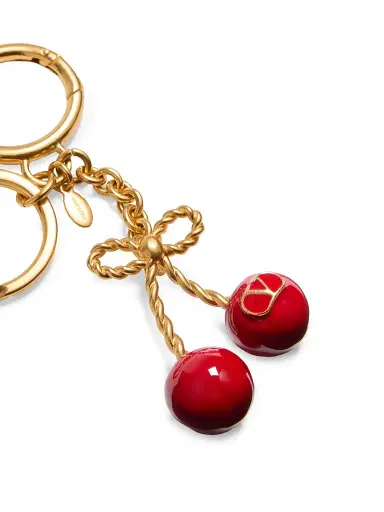 Valentino Garavani Women's Chez Valentino Metal and Enamel Bag Charm with Key Ring | Thumbnail 2