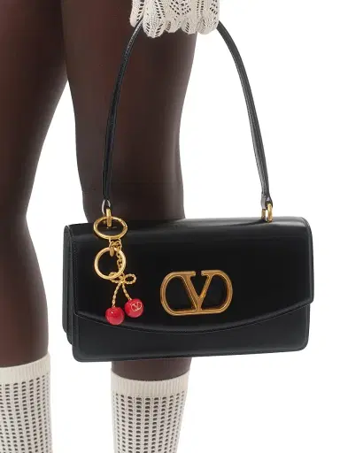Valentino Garavani Women's Chez Valentino Metal and Enamel Bag Charm with Key Ring | Thumbnail 4