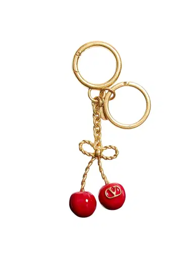 Valentino Garavani Women's Chez Valentino Metal and Enamel Bag Charm with Key Ring | Thumbnail 1