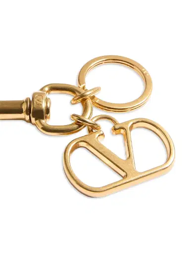 Valentino Garavani Women's VLogo Signature Metal Bag Charm with Key Ring | Thumbnail 2
