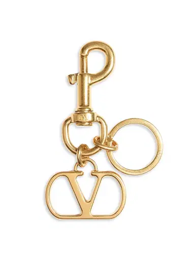 Valentino Garavani Women's VLogo Signature Metal Bag Charm with Key Ring | Thumbnail 1