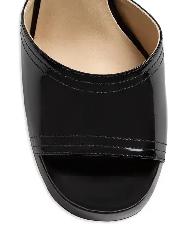 Valentino Garavani Women's Fawcette 100MM Platform Sandals in Polished Calfskin - Black - Size 11.5 | Thumbnail 6