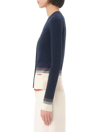 Valentino Garavani Women's Wool Cardigan - Navy Birch - Size Medium | Thumbnail 3 Valentino Garavani Women's Wool Cardigan - Navy Birch - Size Medium | Thumbnail 3