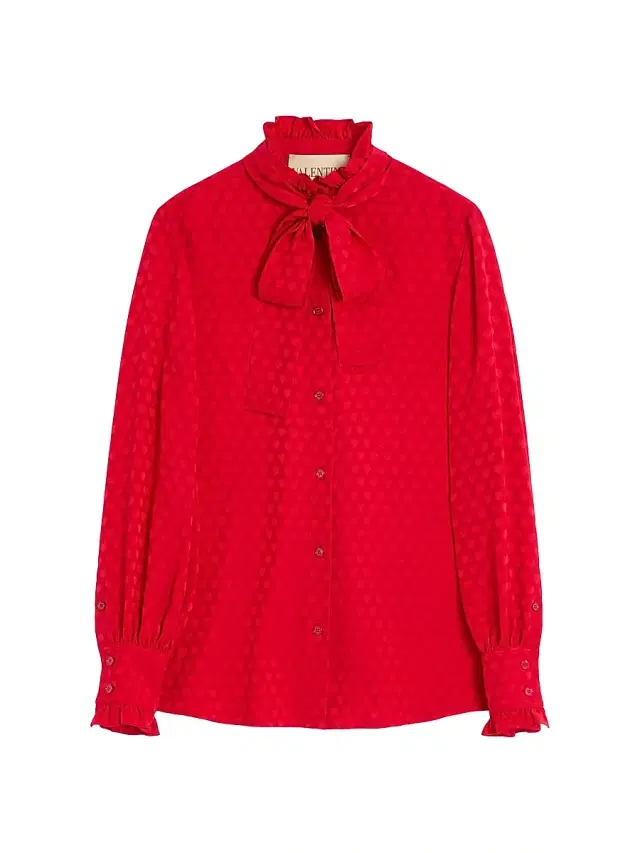 Valentino Garavani Women's Crepe De Chine Shirt with Cour De Coeur Print - Paris