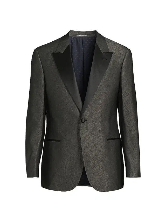 Men's Shiny Woven Dinner Jacket - Charcoal