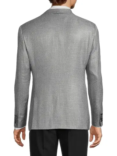 Emporio Armani Men's Satin-Lapel Woven Dinner Jacket - Gray - Size 48 | Thumbnail 5 Emporio Armani Men's Satin-Lapel Woven Dinner Jacket - Gray - Size 48 | Thumbnail 5