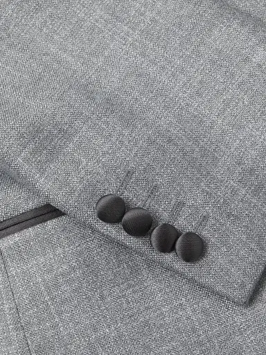 Emporio Armani Men's Satin-Lapel Woven Dinner Jacket - Gray - Size 48 | Thumbnail 6 Emporio Armani Men's Satin-Lapel Woven Dinner Jacket - Gray - Size 48 | Thumbnail 6