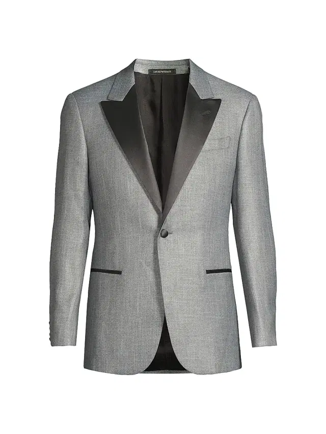 Emporio Armani Men's Satin-Lapel Woven Dinner Jacket - Gray