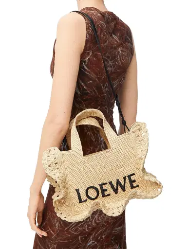Loewe Women's x Paula's Ibiza Font Raffia Tote Bag | Thumbnail 3 Loewe Women's x Paula's Ibiza Font Raffia Tote Bag | Thumbnail 3