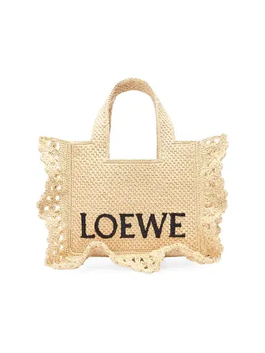 Loewe Women's x Paula's Ibiza Font Raffia Tote Bag | Thumbnail 1 Loewe Women's x Paula's Ibiza Font Raffia Tote Bag | Thumbnail 1