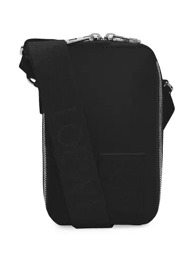 LOEWE Men's Vertical Leather Crossbody Bag - Black | Thumbnail 1