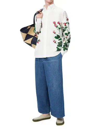 Loewe Men's x Paula's Ibiza Rose Button-Down Long-Sleeve Shirt - White - Size 34 | Thumbnail 2 Loewe Men's x Paula's Ibiza Rose Button-Down Long-Sleeve Shirt - White - Size 34 | Thumbnail 2