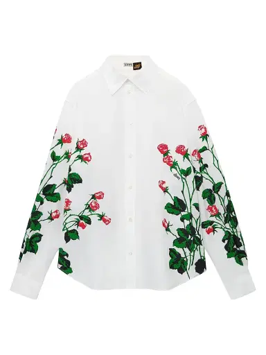 Loewe Men's x Paula's Ibiza Rose Button-Down Long-Sleeve Shirt - White - Size 34 | Thumbnail 1 Loewe Men's x Paula's Ibiza Rose Button-Down Long-Sleeve Shirt - White - Size 34 | Thumbnail 1