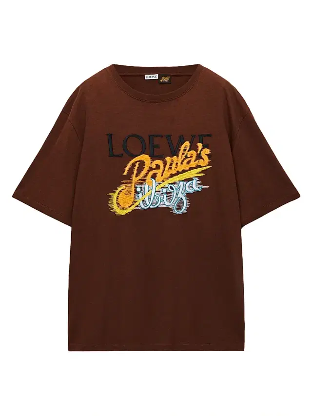 LOEWE Men's  x Paula's Ibiza Paula Logo Loose-Fit T-Shirt - Brown Multicolor