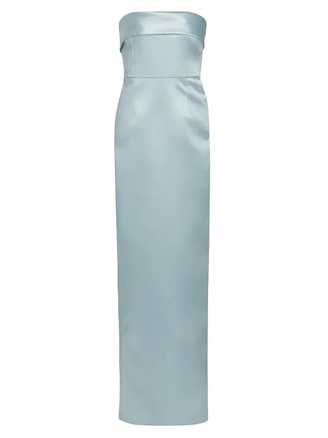 The New Arrivals Ilkyaz Ozel Women's Rhea Satin Strapless Column Gown - Bleu Roi