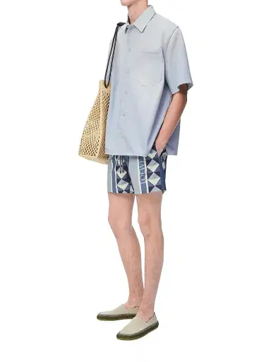 Loewe Men's x Paula's Ibiza Monogram Short-Sleeve Shirt - Sky Blue - Size 30 | Thumbnail 2 Loewe Men's x Paula's Ibiza Monogram Short-Sleeve Shirt - Sky Blue - Size 30 | Thumbnail 2