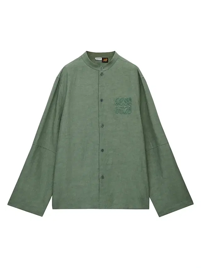 LOEWE Men's  x Paula's Ibiza Monogram Woven Long-Sleeve Shirt - Sage