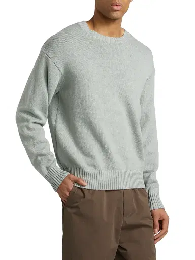 FRAME Men's Cotton-Silk Crewneck Sweater - Grey Blue | Thumbnail 4 FRAME Men's Cotton-Silk Crewneck Sweater - Grey Blue | Thumbnail 4