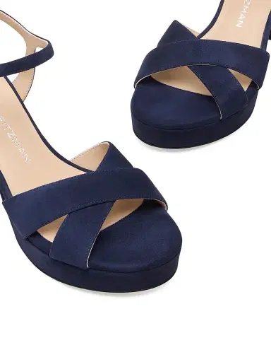 Stuart Weitzman Women's Dayna 80MM Leather Platform Sandals - Nice Blue - Size 9.5 | Thumbnail 4 Stuart Weitzman Women's Dayna 80MM Leather Platform Sandals - Nice Blue - Size 9.5 | Thumbnail 4