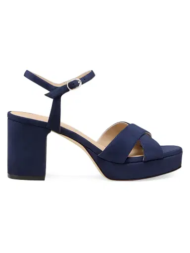 Stuart Weitzman Women's Dayna 80MM Leather Platform Sandals - Nice Blue - Size 9.5 | Thumbnail 1 Stuart Weitzman Women's Dayna 80MM Leather Platform Sandals - Nice Blue - Size 9.5 | Thumbnail 1