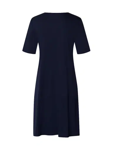 Hanro Women's V-Neck Cotton & Silk Nightgown - Deep Navy - Size XL | Thumbnail 3 Hanro Women's V-Neck Cotton & Silk Nightgown - Deep Navy - Size XL | Thumbnail 3