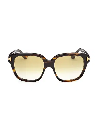 Tom Ford Women's ICON 58MM Square Sunglasses - Striped Brown Yellow | Thumbnail 2
