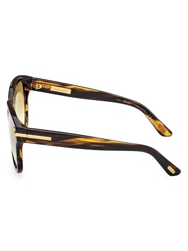 Tom Ford Women's ICON 58MM Square Sunglasses - Striped Brown Yellow | Thumbnail 3