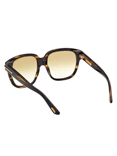 Tom Ford Women's ICON 58MM Square Sunglasses - Striped Brown Yellow | Thumbnail 4