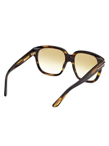 Tom Ford Women's ICON 58MM Square Sunglasses - Striped Brown Yellow | Thumbnail 6