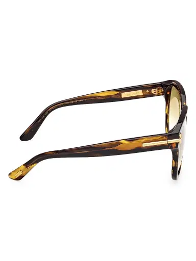 Tom Ford Women's ICON 58MM Square Sunglasses - Striped Brown Yellow | Thumbnail 7